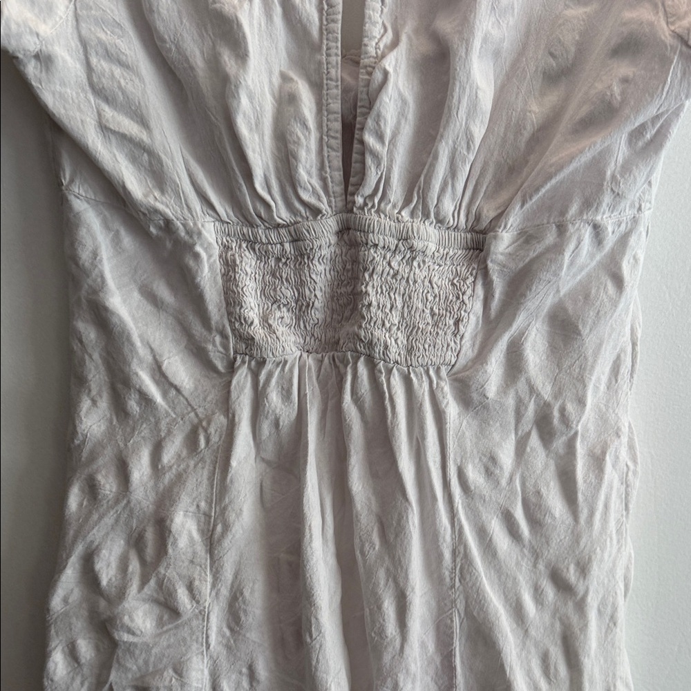 Free People Size Medium Free-est Natalya Solid Midi Dress in Ivory - Picture 12 of 16
